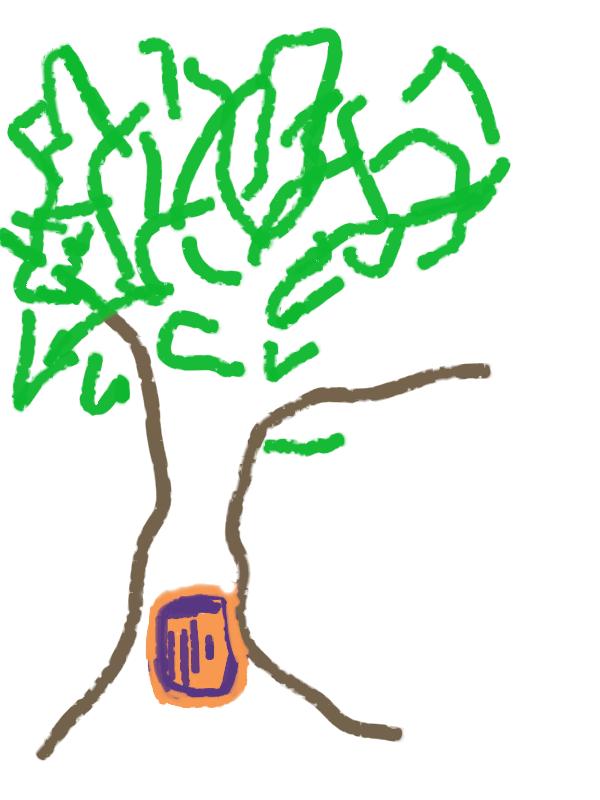 tree with door to get inside trunk